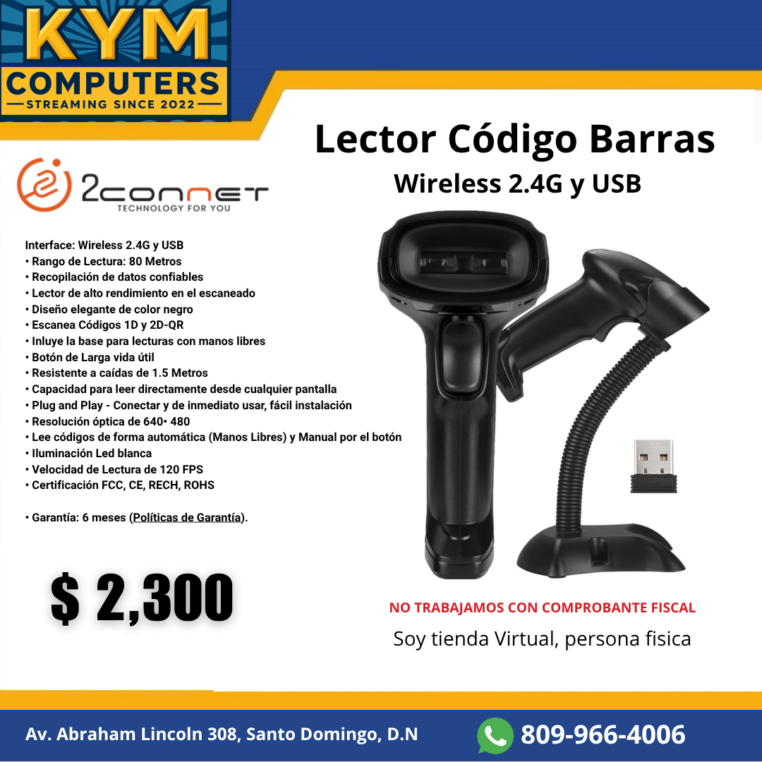 Lector de código de barras inalámbrico